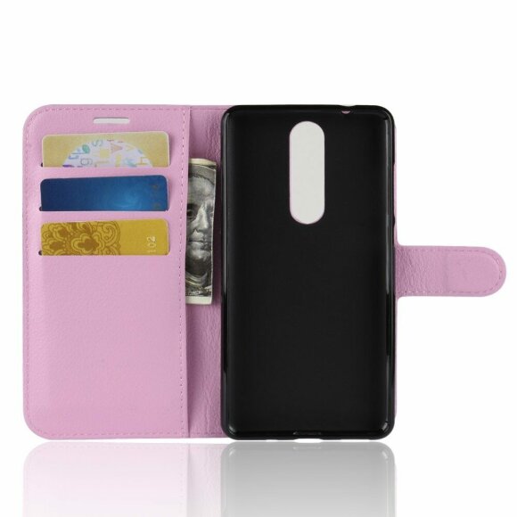 Чехол с визитницей для Nokia 5.1 (розовый) Чехол с визитницей для Nokia 5.1 (розовый)