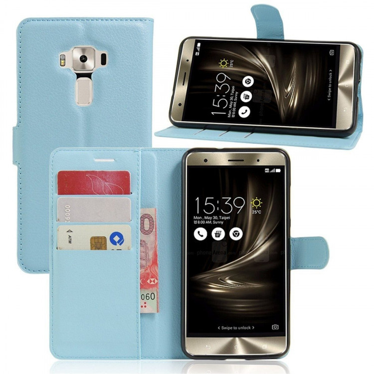 Чехол с визитницей для ASUS Zenfone 3 Deluxe ZS570KL (голубой)