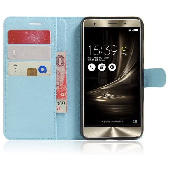 Чехол с визитницей для ASUS Zenfone 3 Deluxe ZS570KL (голубой) Чехол с визитницей для ASUS Zenfone 3 Deluxe ZS570KL (голубой)