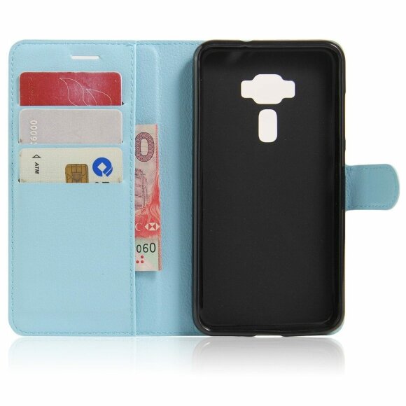 Чехол с визитницей для ASUS Zenfone 3 Deluxe ZS570KL (голубой) Чехол с визитницей для ASUS Zenfone 3 Deluxe ZS570KL (голубой)