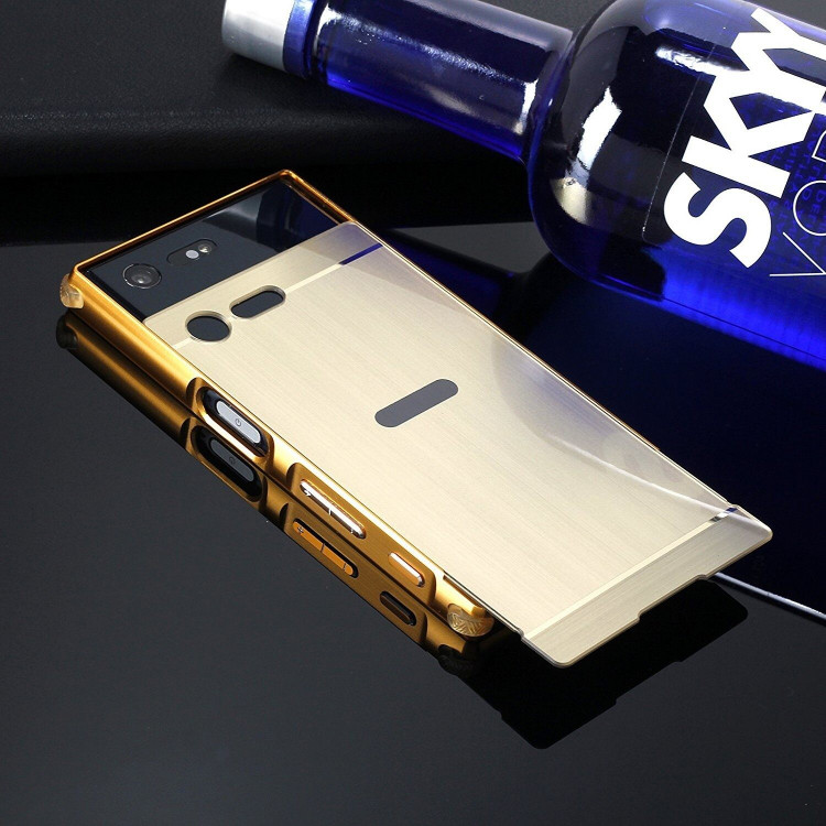 Алюминиевый бампер-чехол для Sony Xperia X Compact (розовое золото)