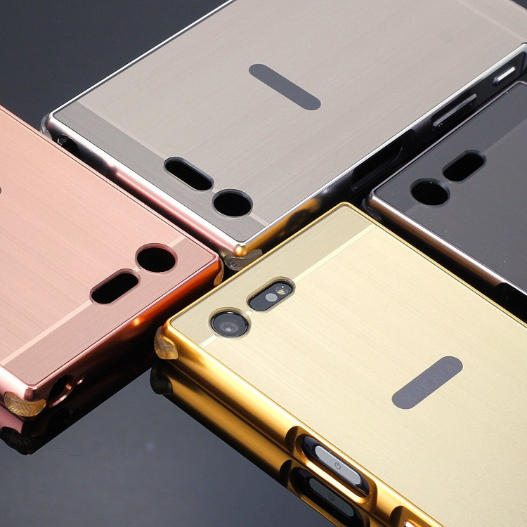 Алюминиевый бампер-чехол для Sony Xperia X Compact (розовое золото)