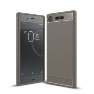 Чехол-накладка Carbon Fibre для Sony Xperia XZ1 (серый) Чехол-накладка Carbon Fibre для Sony Xperia XZ1 (серый)
