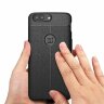Чехол-накладка Litchi Grain для OnePlus 5 (темно-синий)