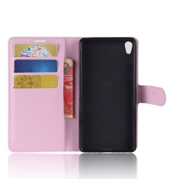 Чехол с визитницей для Sony Xperia XA1 Plus (розовый)