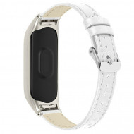 Кожаный ремешок для Xiaomi Smart Band 7 (белый)
