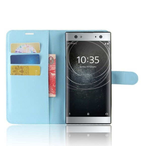 Чехол с визитницей для Sony Xperia XA2 Ultra (голубой) Чехол с визитницей для Sony Xperia XA2 Ultra (голубой)