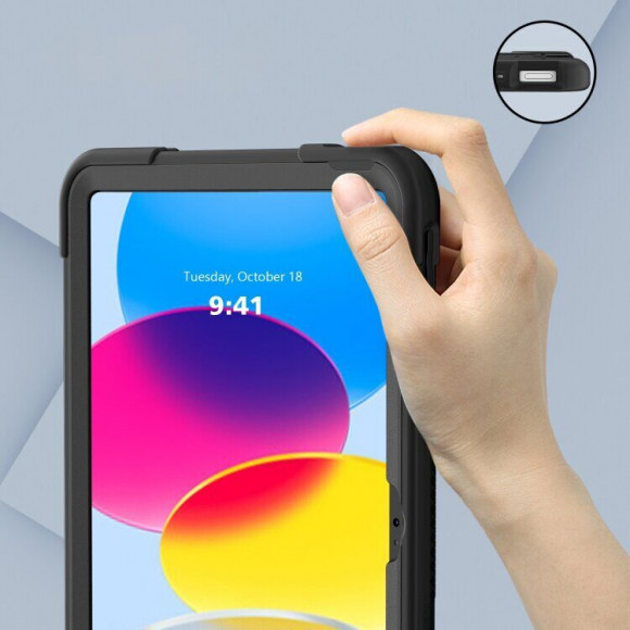 Противоударный гибридный чехол для iPad 10 2022 - 10,9 дюйма (черный)