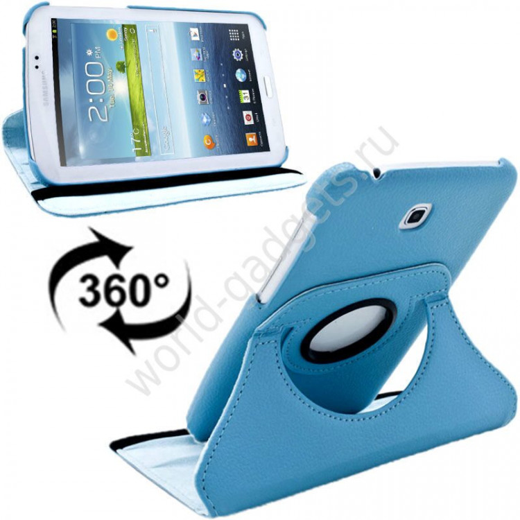 Поворотный чехол для Samsung Galaxy Tab 3 / P3200 (голубой)