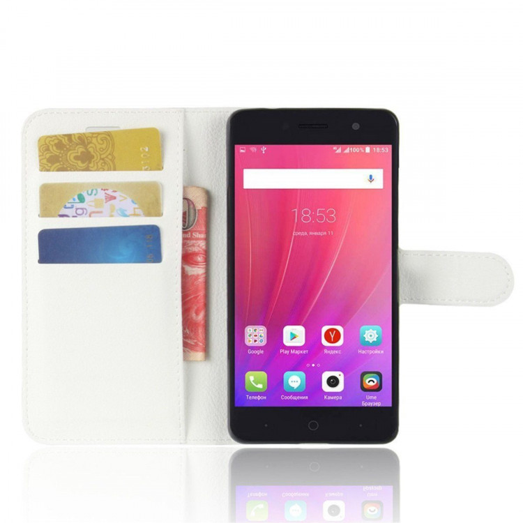 Чехол с визитницей для ZTE Blade A521 (белый)