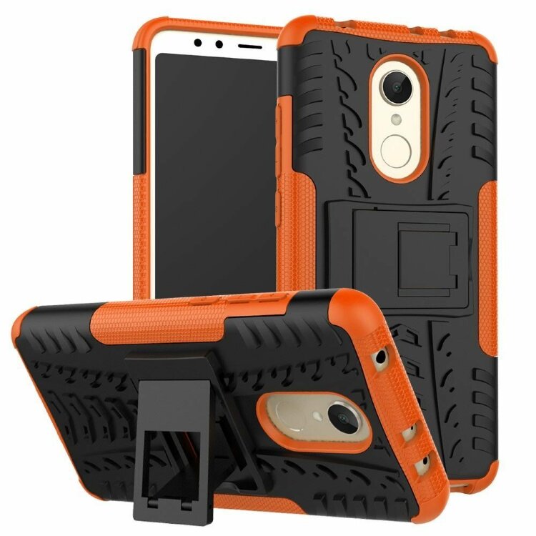 Чехол Hybrid Armor для Xiaomi Redmi 5 (черный + оранжевый)