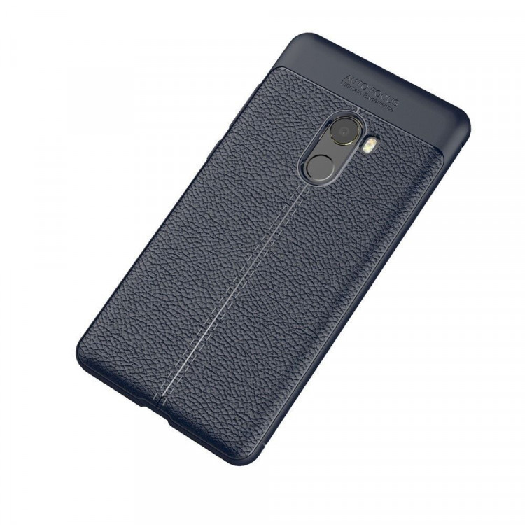 Чехол-накладка Litchi Grain для Xiaomi Mi Mix 2 (темно-синий)