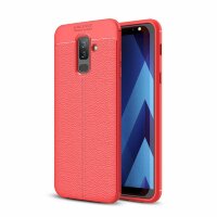Чехол-накладка Litchi Grain для Samsung Galaxy A6+ (Plus) (красный)
