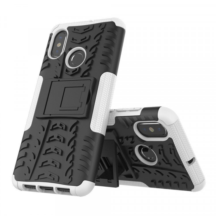 Чехол Hybrid Armor для Xiaomi Mi 8 (черный + белый)