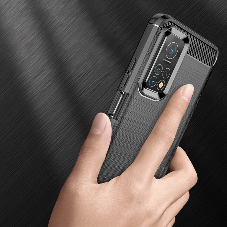 Чехол-накладка Carbon Fibre для Xiaomi Mi 10T 5G / Mi 10T Pro 5G / Redmi K30S (черный)