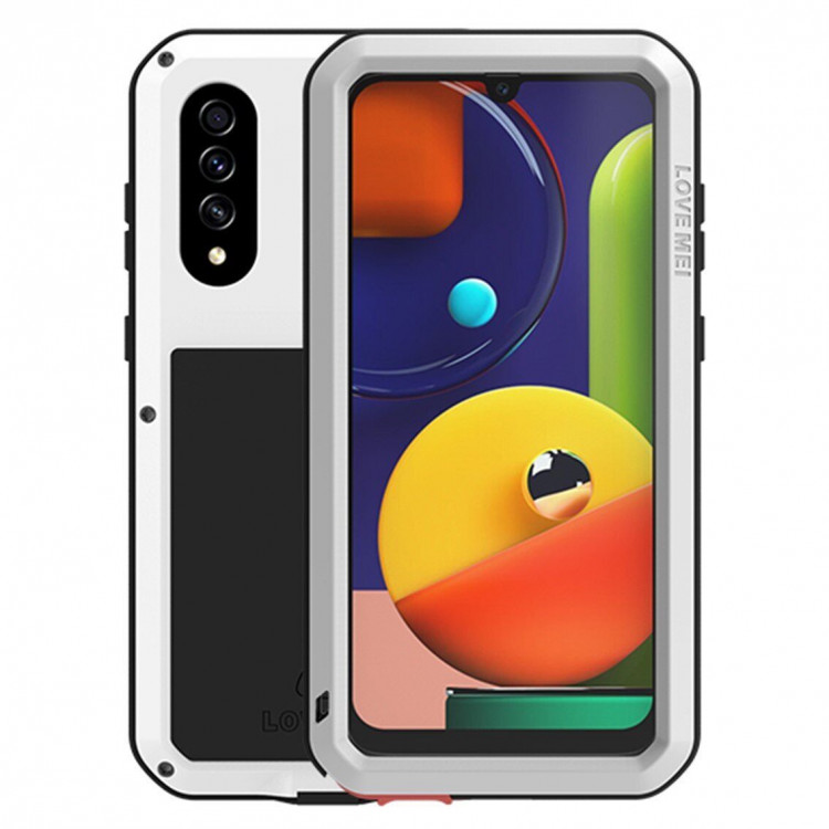 Гибридный чехол LOVE MEI для Samsung Galaxy A50s (белый)