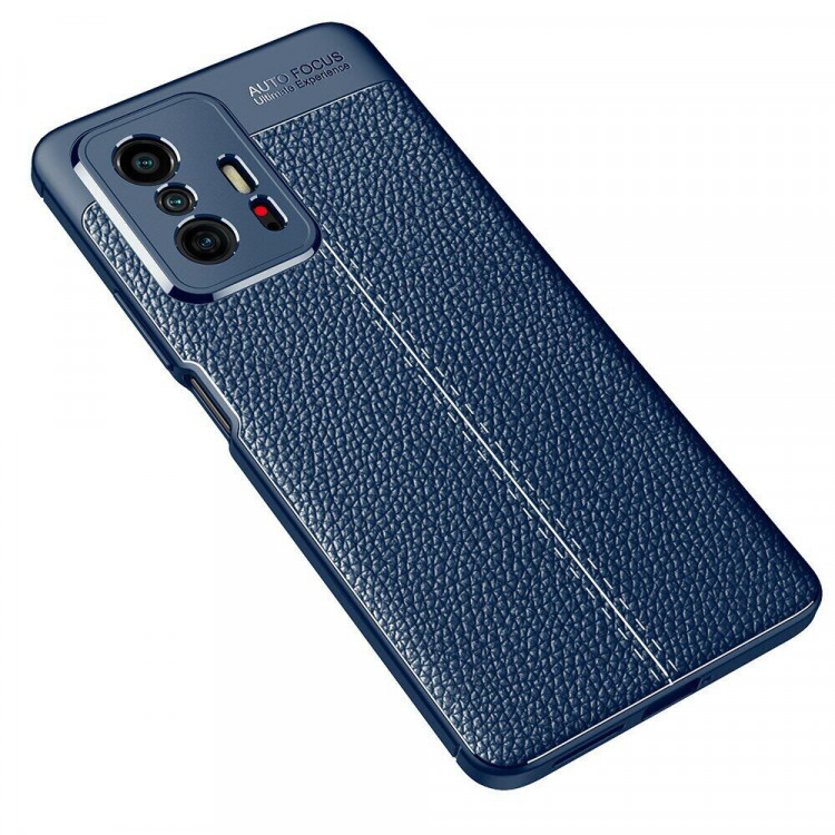 Чехол-накладка Litchi Grain для Xiaomi 11T / Xiaomi 11T Pro (темно-синий)