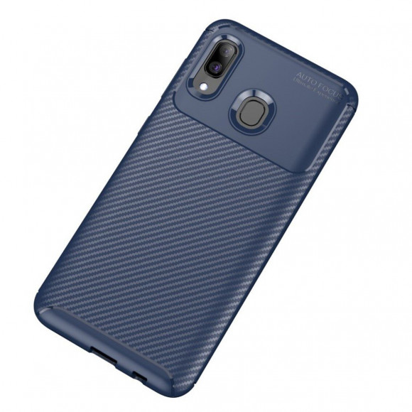 Чехол-накладка Resistant Carbon для Samsung Galaxy A30 / Galaxy A20 (темно-синий) Чехол-накладка Resistant Carbon для Samsung Galaxy A30 / Galaxy A20 (темно-синий)