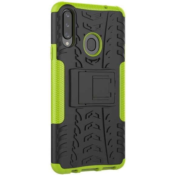 Чехол Hybrid Armor для Samsung Galaxy A20s (черный + зеленый)