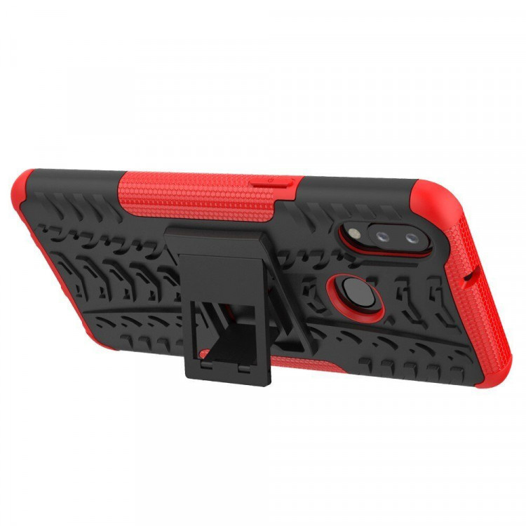 Чехол Hybrid Armor для Samsung Galaxy A10s (черный + красный)
