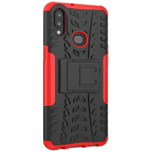Чехол Hybrid Armor для Samsung Galaxy A10s (черный + красный)