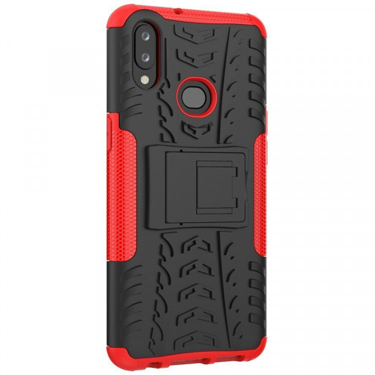Чехол Hybrid Armor для Samsung Galaxy A10s (черный + красный)