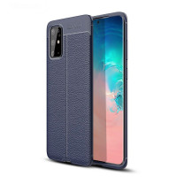 Чехол-накладка Litchi Grain для Samsung Galaxy S20+ (Plus) (темно-синий)