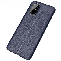 Чехол-накладка Litchi Grain для Samsung Galaxy S20+ (Plus) (темно-синий)