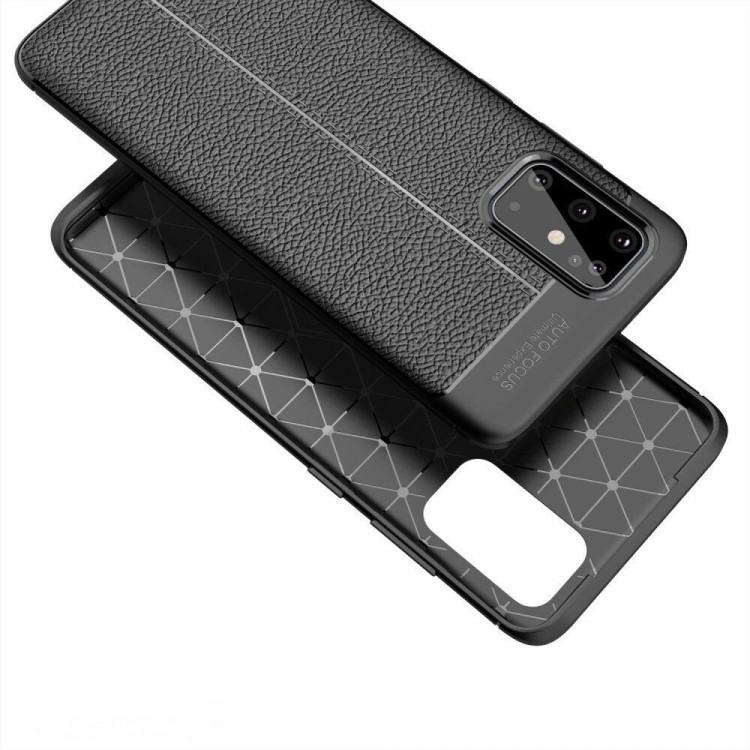 Чехол-накладка Litchi Grain для Samsung Galaxy S20+ (Plus) (темно-синий)