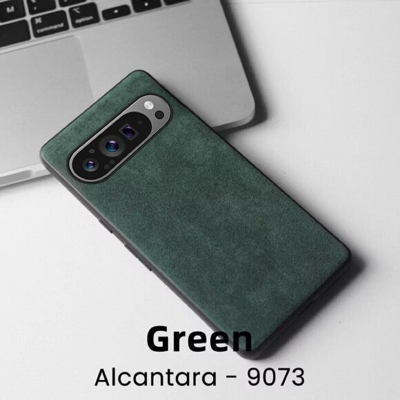 Чехол из алькантары для Google Pixel 9, Pixel 9 Pro (зеленый)