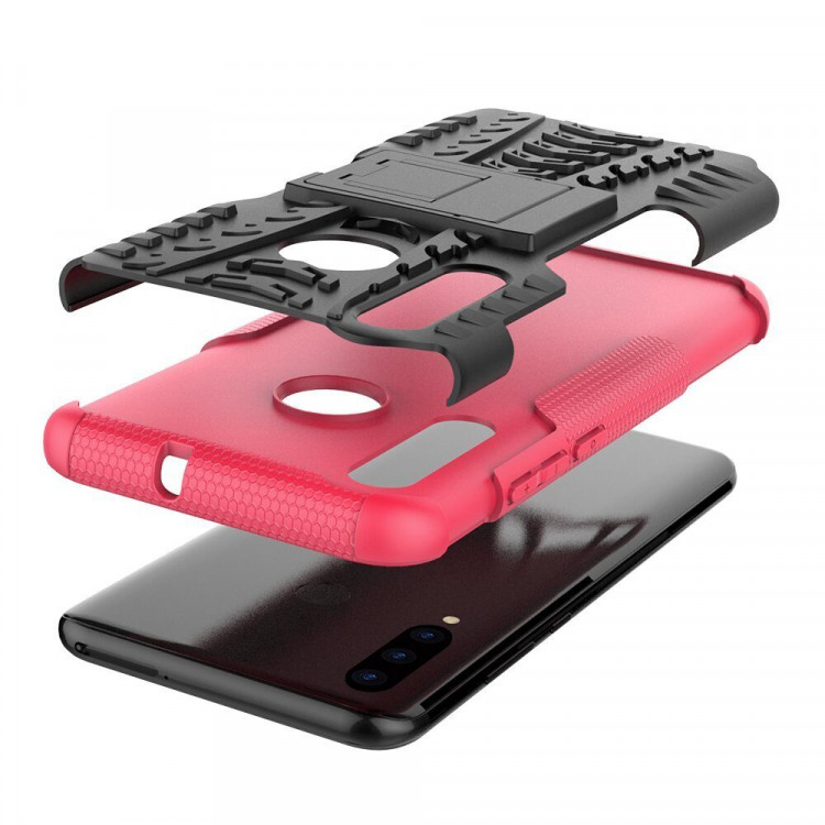 Чехол Hybrid Armor для Huawei P Smart+ (Plus) 2019 / Enjoy 9s / Honor 10i (черный + розовый)