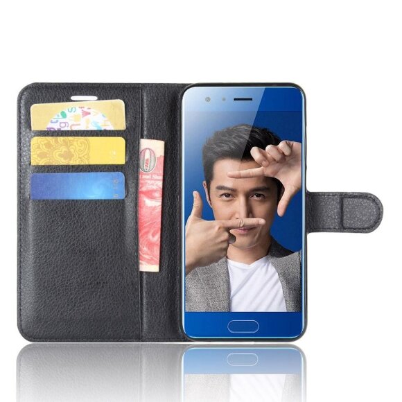 Чехол с визитницей для Huawei Honor 9 (черный) Чехол с визитницей для Huawei Honor 9 (черный)