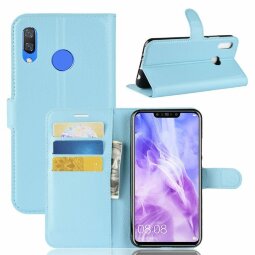 Чехол с визитницей для Huawei Nova 3i / P Smart+ (Plus) (голубой)