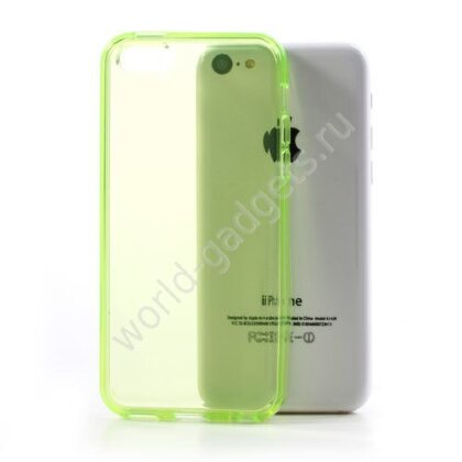 Мягкий пластиковый чехол для iPhone 5C (желто-зеленый)