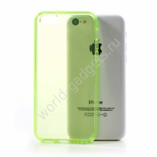 Мягкий пластиковый чехол для iPhone 5C (желто-зеленый)