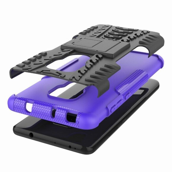 Чехол Hybrid Armor для Huawei Mate 20 (черный + фиолетовый)