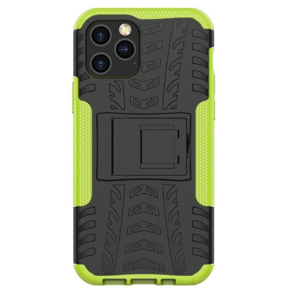 Чехол Hybrid Armor для iPhone 12 Pro Max (черный + зеленый)