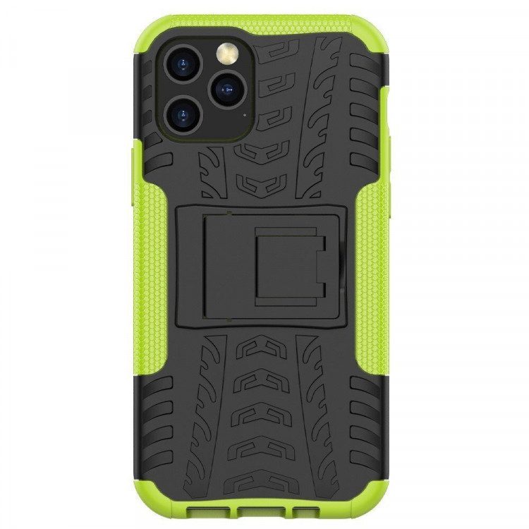 Чехол Hybrid Armor для iPhone 12 Pro Max (черный + зеленый)