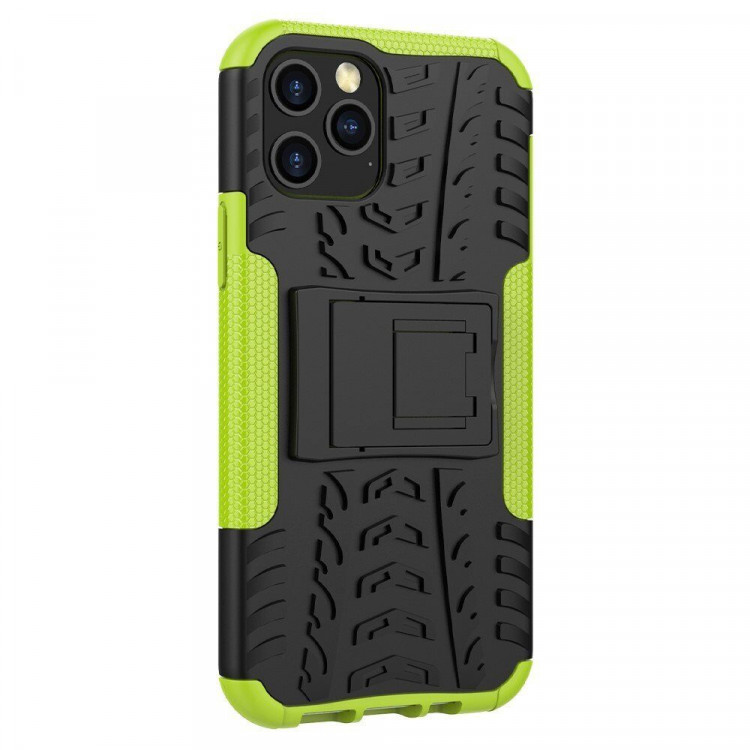Чехол Hybrid Armor для iPhone 12 Pro Max (черный + зеленый)