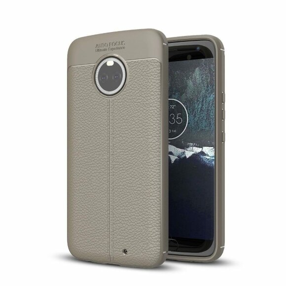 Чехол-накладка Litchi Grain для Motorola Moto X4 (серый)