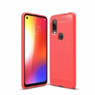 Чехол-накладка Carbon Fibre для Motorola P40 / Motorola One Vision (красный)