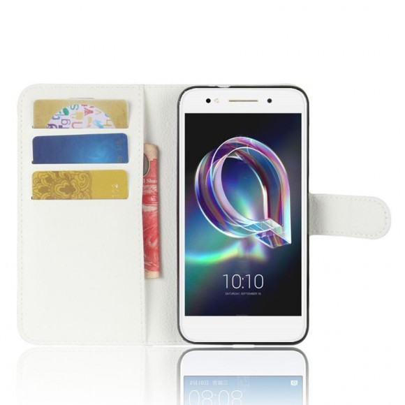 Чехол с визитницей для Alcatel idol 5S (белый) Чехол с визитницей для Alcatel idol 5S (белый)