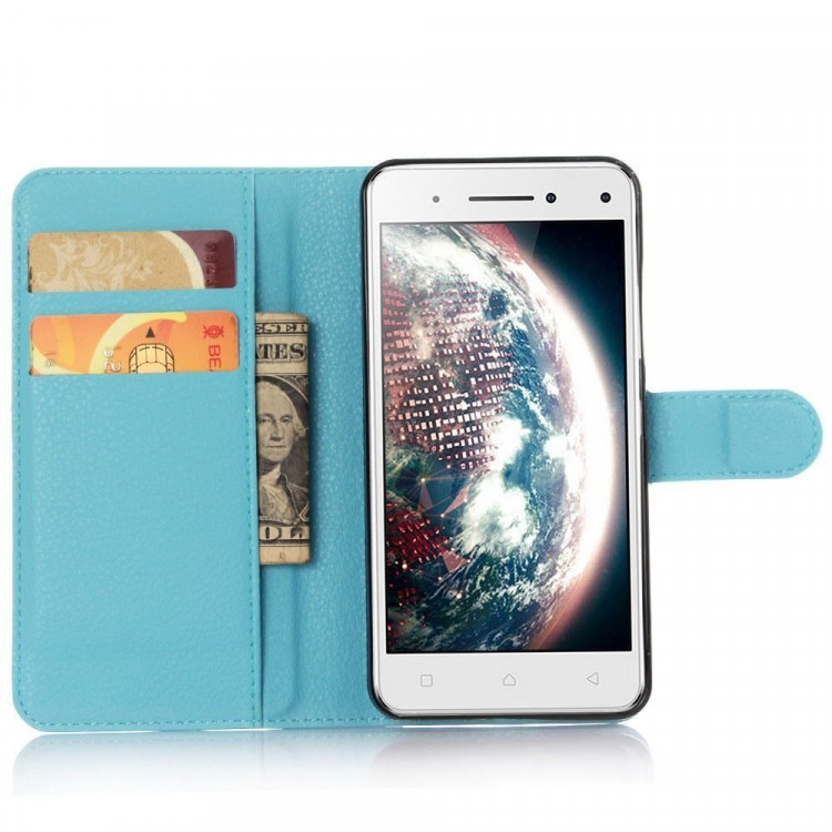 Чехол с визитницей для Lenovo Vibe S1 (голубой)