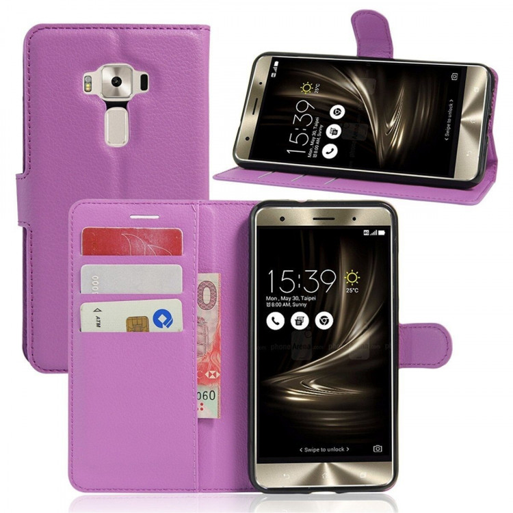 Чехол с визитницей для ASUS Zenfone 3 Deluxe ZS570KL (фиолетовый)