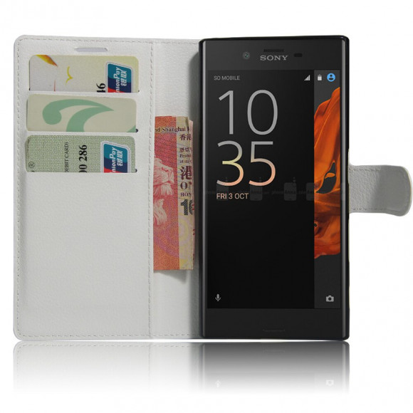 Чехол с визитницей для Sony Xperia XZ / XZs (белый) Чехол с визитницей для Sony Xperia XZ / XZs (белый)