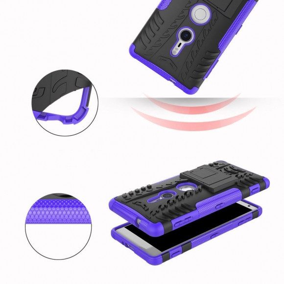 Чехол Hybrid Armor для Sony Xperia XZ2 (черный + фиолетовый) Чехол Hybrid Armor для Sony Xperia XZ2 (черный + фиолетовый)