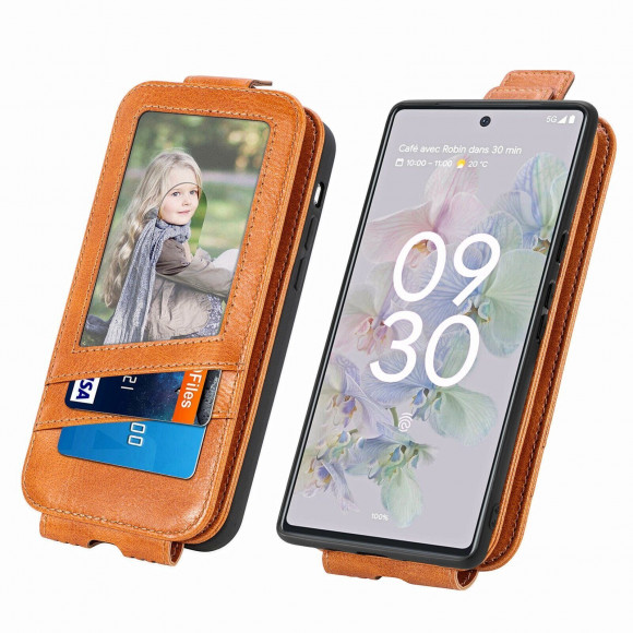 Вертикальный чехол для Google Pixel 6a (коричневый) Вертикальный чехол для Google Pixel 6a (коричневый)