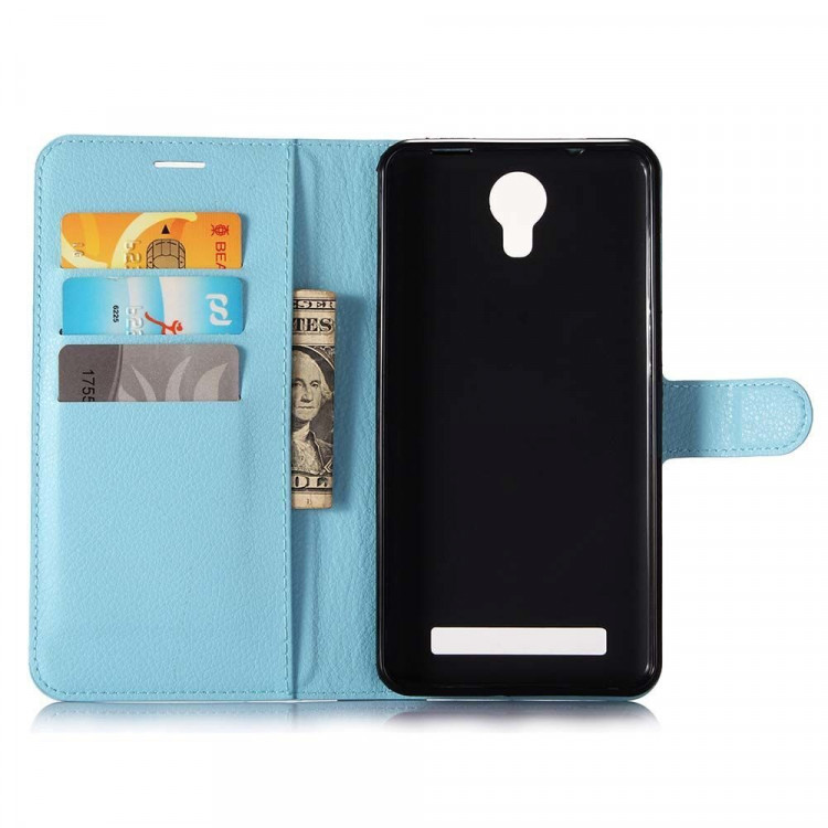 Чехол с визитницей для DOOGEE X7 Pro (голубой)