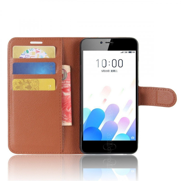 Чехол с визитницей для Meizu A5 / M5C (коричневый)