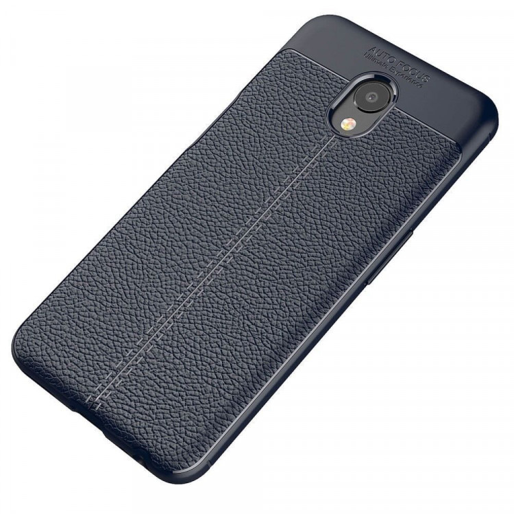 Чехол-накладка Litchi Grain для Meizu M6s (темно-синий)